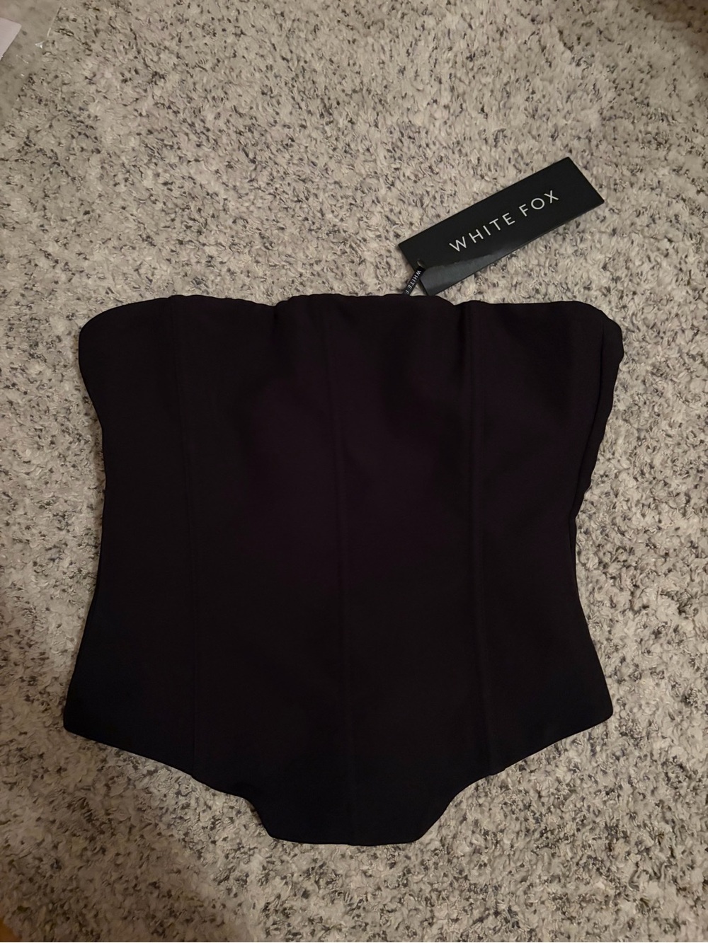 White Fox Black Lace-Up Corset Top NWT